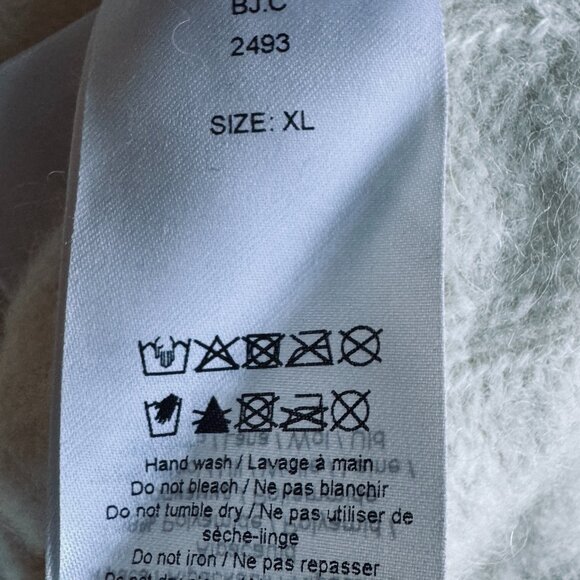 Ganni Cable Knit Keyhole Alpaca Blend Sweater Mock Neck Cut Out Zip Up Ivory - Picture 16 of 16